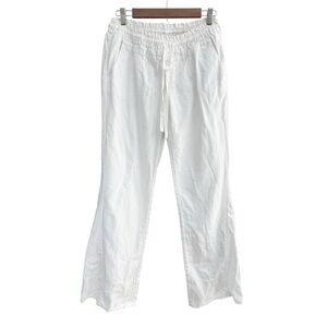 Roxy White Boot Cut Linen Blend Pants